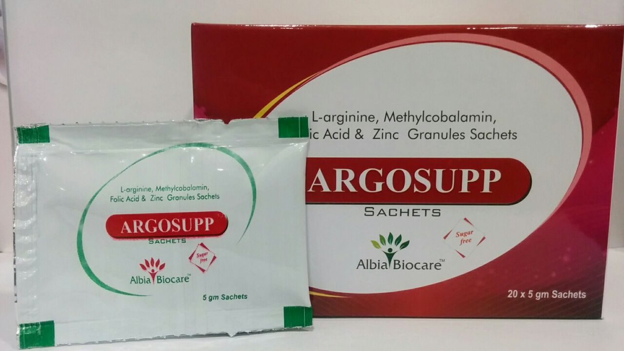 ARGOSUPP | L-Arginine & Proanthocyanidin, DHA, Methylcobalamin, Vitamins, Zinc, Magnesium Granules